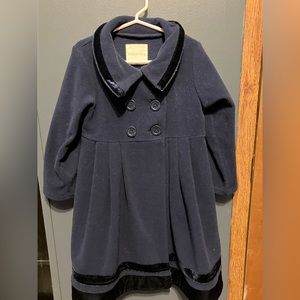 Copper Key Girls Dress Coat Navy Blue with Trim 4/5